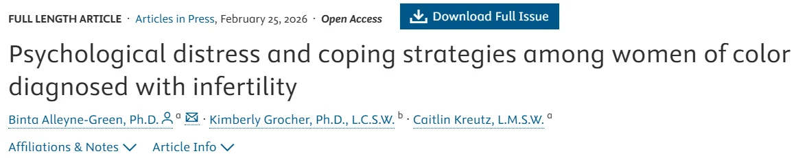 Psychological Distress and Coping Strategies Among Women of Color Diagnosed with Infertility – Fertility and Sterility
