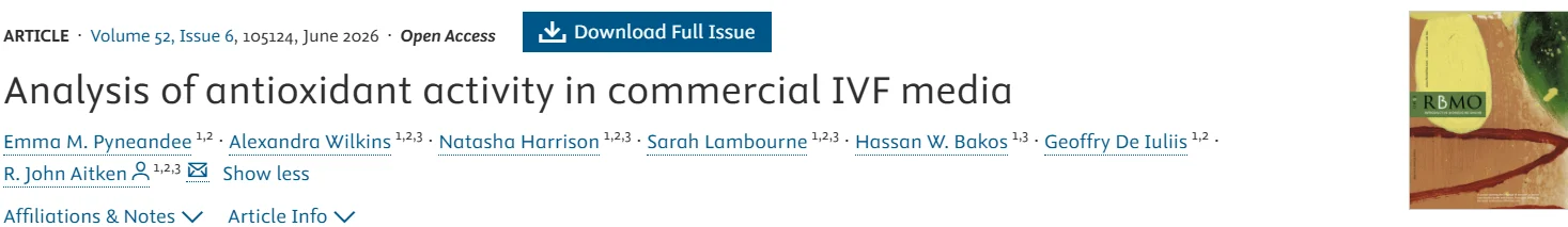 Oxidative Stress and Sperm Function in IVF Media – RBMO