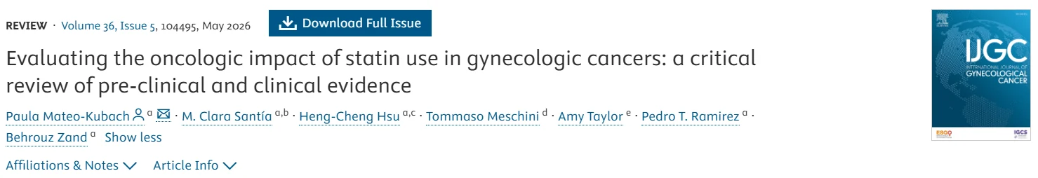 Evaluating the Oncologic Impact of Statin Use in Gynecologic Cancers – IJGC