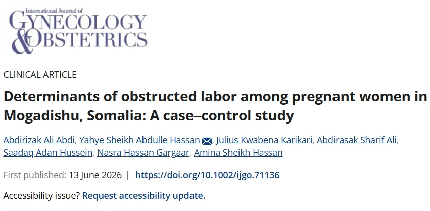 Julius Kwabena Karikari: Excited to Share Our Publication in IJGO on the Determinants of Obstructed Labor