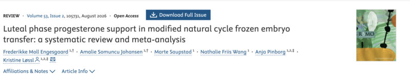 Luteal Phase Progesterone Support in Modified Natural Cycle Frozen Embryo Transfer – RBMO