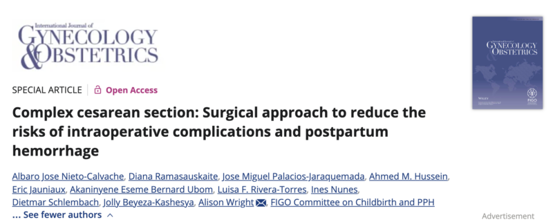Surgical Approach to Reduce the Risks of Intraoperative Complications and Postpartum Hemorrhage – IJGO