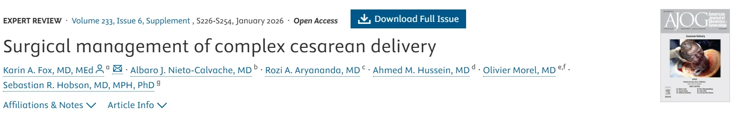 Christopher Robinson: Surgical Management of Complex Cesarean Delivery by Uterine Tourniquet