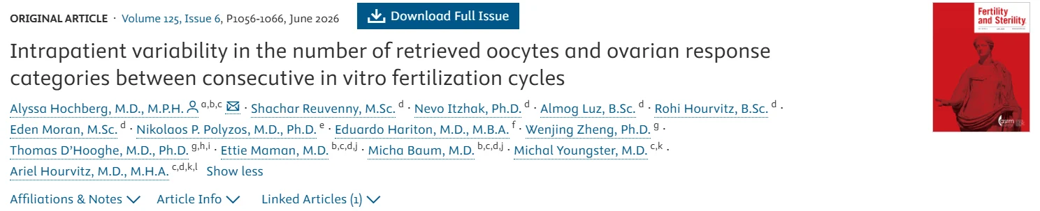 Intrapatient Variability in Retrieved Oocytes Between Consecutive IVF Cycles – Fertility and Sterility