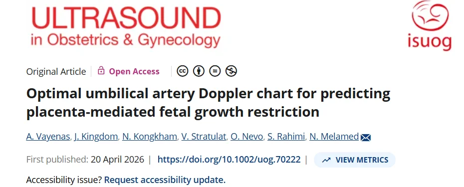 Umbilical Artery Doppler Chart for FGR Prediction – ISUOG