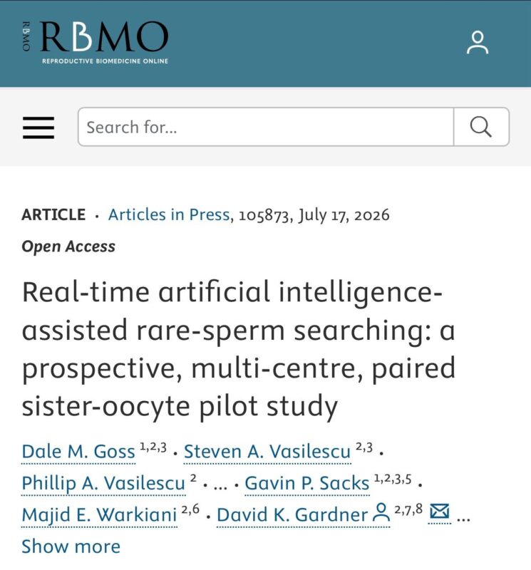 Dale Goss: Multi-Centre Study Shows the Promise of AI-Assisted Rare Sperm Searching!