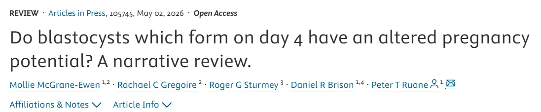 Improve the Chances of Pregnancy Success Through New Blastocyst Timing Insights – RBMO