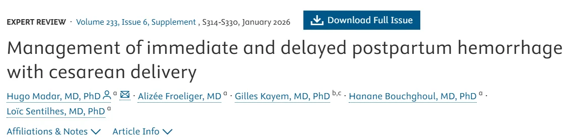 Christopher Robinson: Management of Immediate and Delayed PPH with Cesarean Delivery