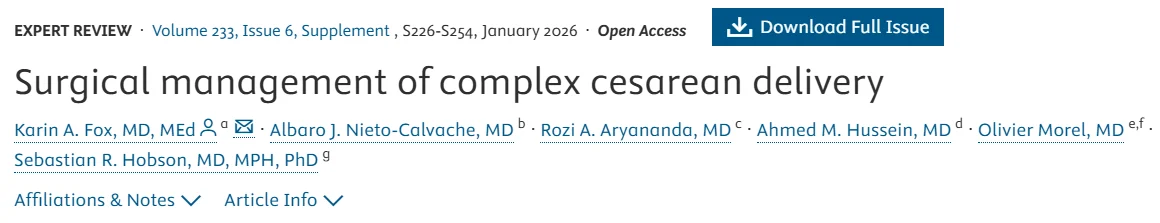 Christopher Robinson: Surgical Management of Complex Cesarean Delivery
