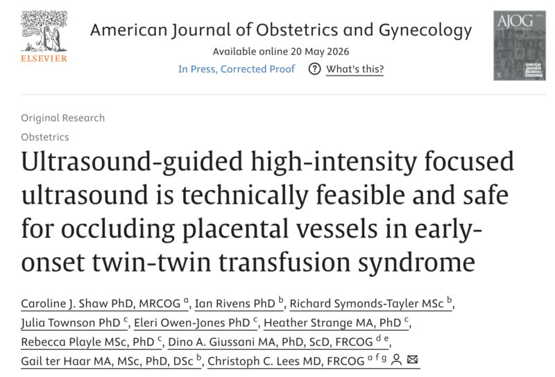 Christopher Robinson: Ultrasound-Guided HIFU in Early-Onset Twin-Twin Transfusion Syndrome