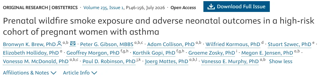 Christopher Robinson: Prenatal Wildfire Smoke in Pregnancies With Asthma