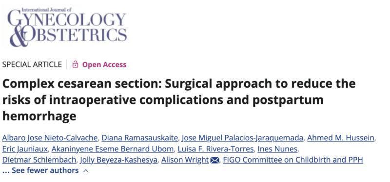 Surgical Approach to Reduce the Risks of Intraoperative Complications and PPH – IJGO
