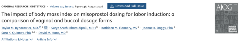 Christopher Robinson: The Impact of Body Mass Index on Misoprostol Dosing for Labor Induction!