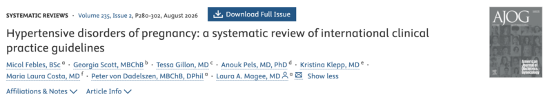 Christopher Robinson: Hypertensive Disorders of Pregnancy, a Systematic Review of International Clinical Practice Guidelines!