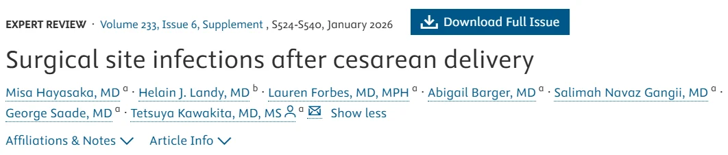 Christopher Robinson: Surgical Site Infections After Cesarean Delivery