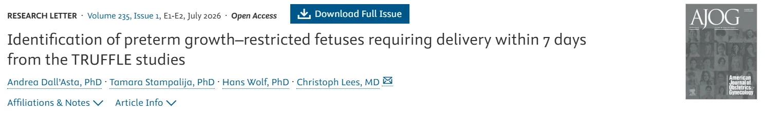 Christopher Robinson: TRUFFLE Studies – Predicting Delivery in Preterm Growth Restriction