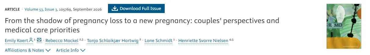 From the Shadow of Pregnancy Loss to a New Pregnancy – RBMO