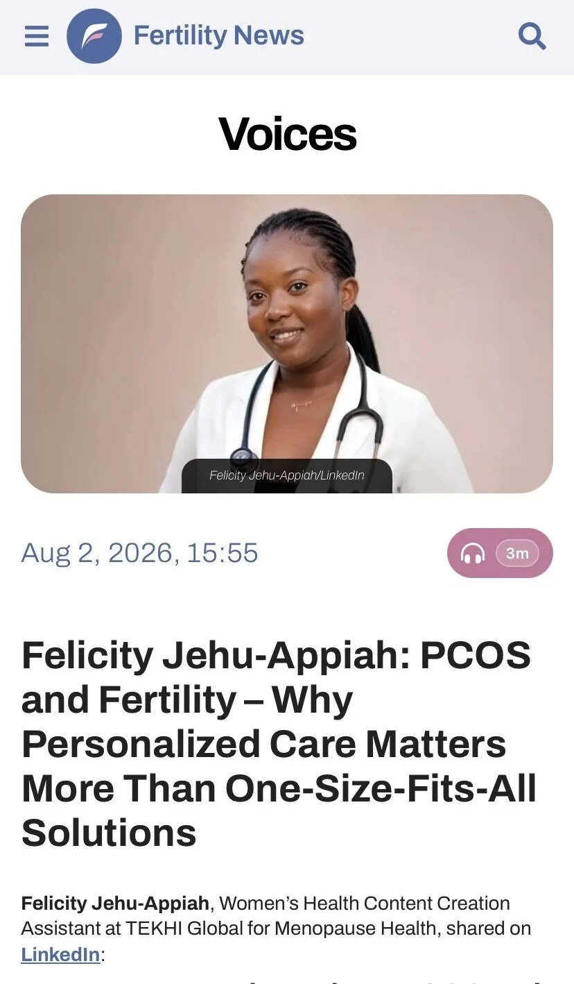 Felicity Jehu-Appiah: Grateful to Fertility News for Providing a Platform to Share Women’s Health Education