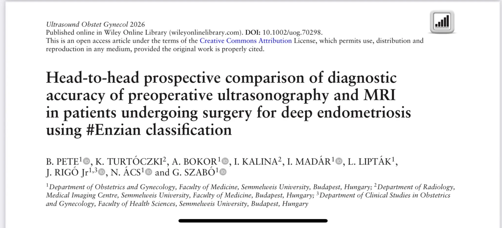 Szabó Gábor: 2 Imaging Modalities for Detecting Endometriosis