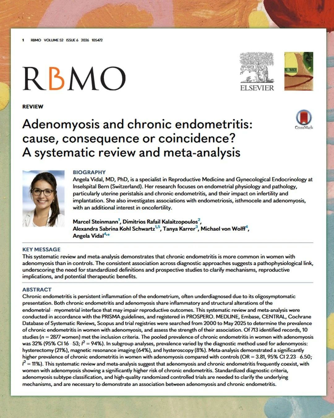 Novel Evidence of a Significant Association Between Adenomyosis and Chronic Endometritis – RBMO
