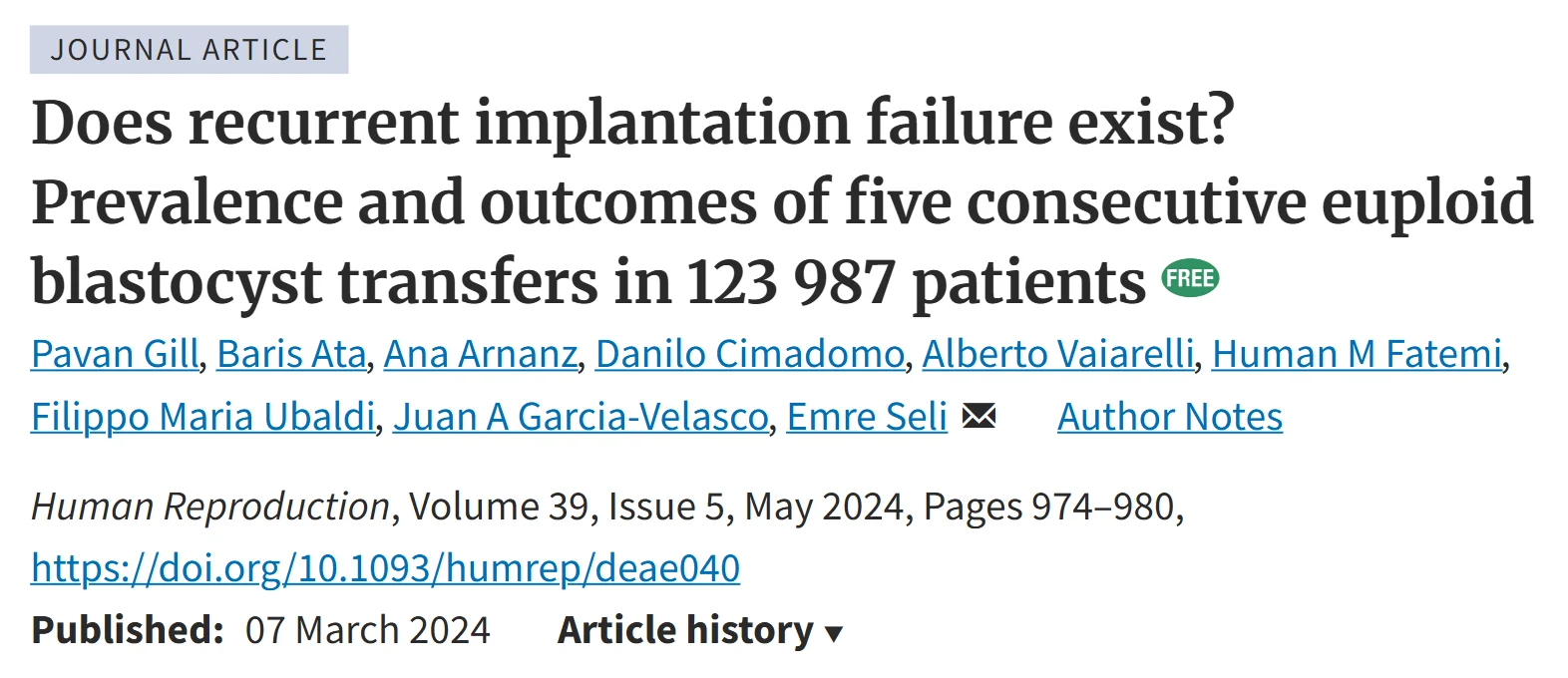 Tony Gordon: How Often Does Repeat Implantation Failure Really Occur?