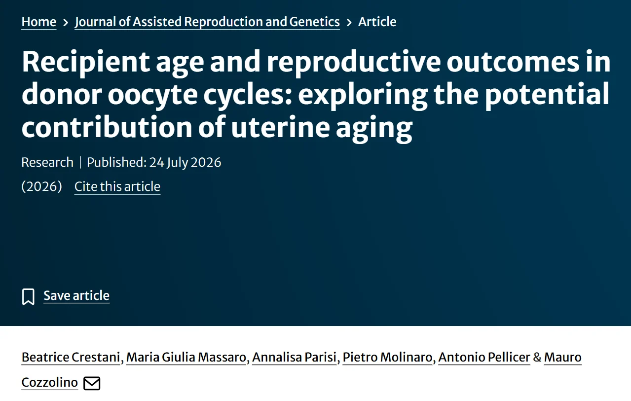 Mauro Cozzolino: Recipient Age and Reproductive Outcomes in Donor Oocyte Cycles
