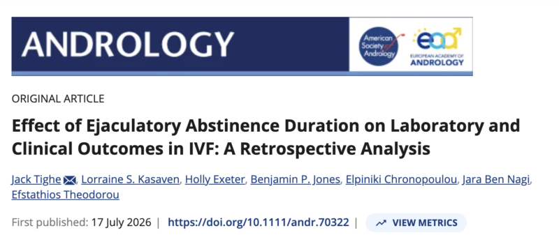 Efstathios Theodorou: Shorter Ejaculatory Abstinence, Better Pregnancy Rates with IVF?