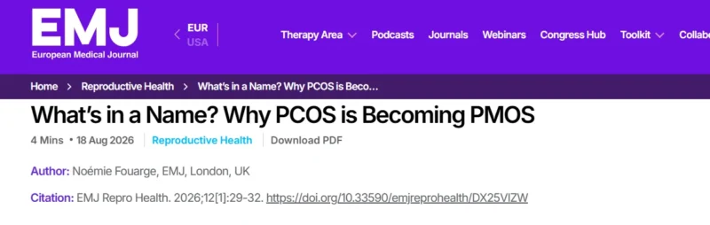 Noémie Fouarge: Excited to Have Contributed a Feature Discussing the Renaming of PCOS to PMOS