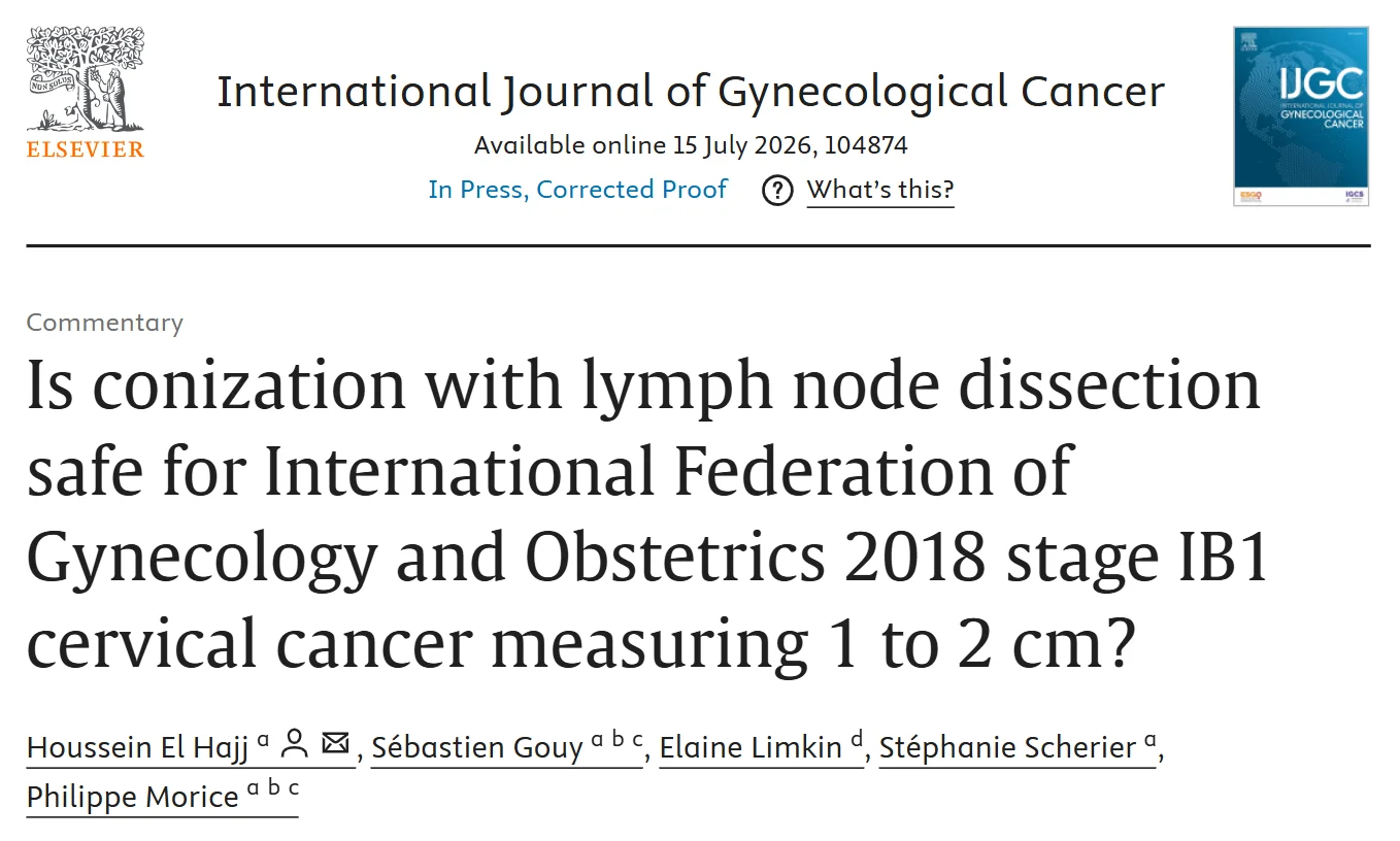 Houssein El Hajj: Is the 2 cm Cutoff Enough for Fertility-Sparing Surgery in Early Cervical Cancer?