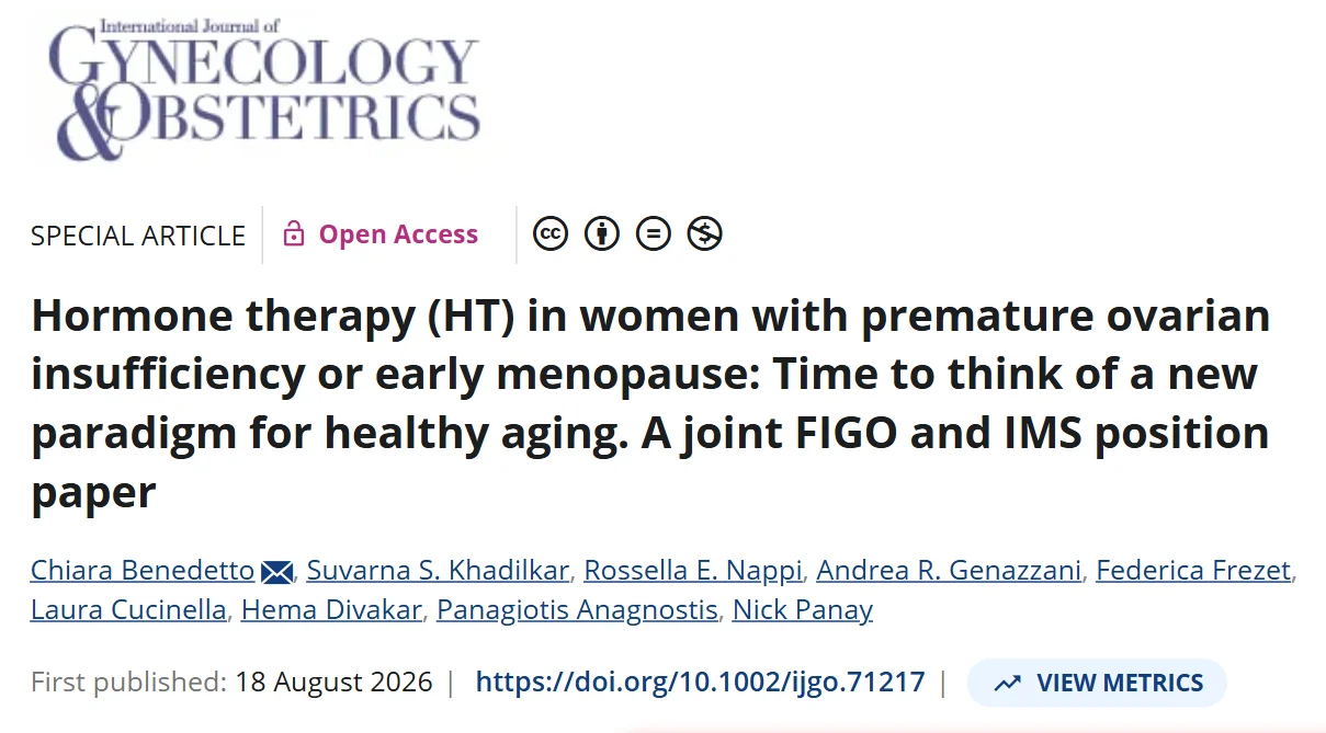 Hema Divakar: A New Paradigm for Healthy Ageing in Women With POI and Early Menopause