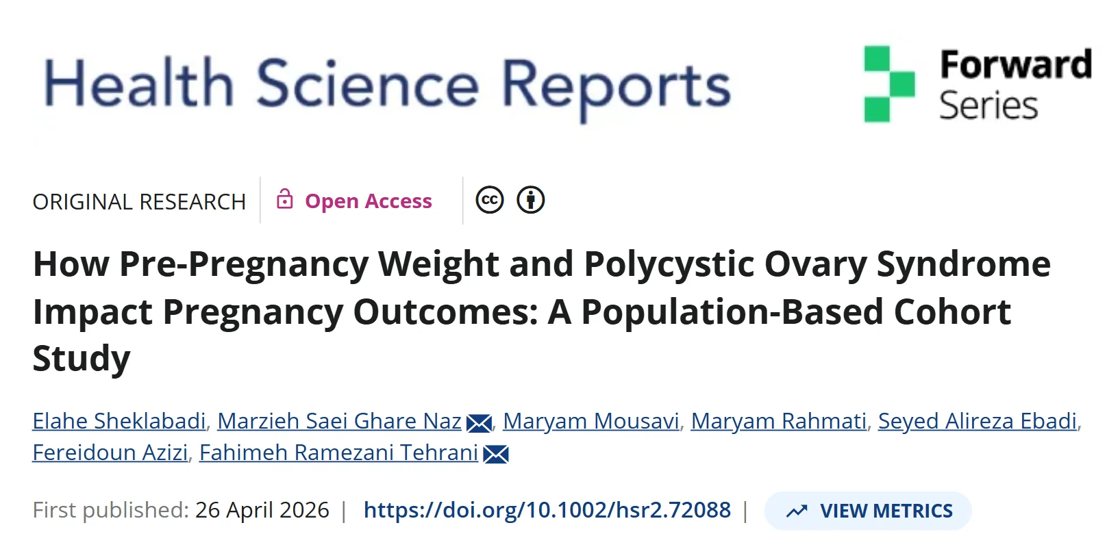 Fahimeh Ramezani Tehrani: PCOS, Pre-Pregnancy Weight and Pregnancy Outcomes
