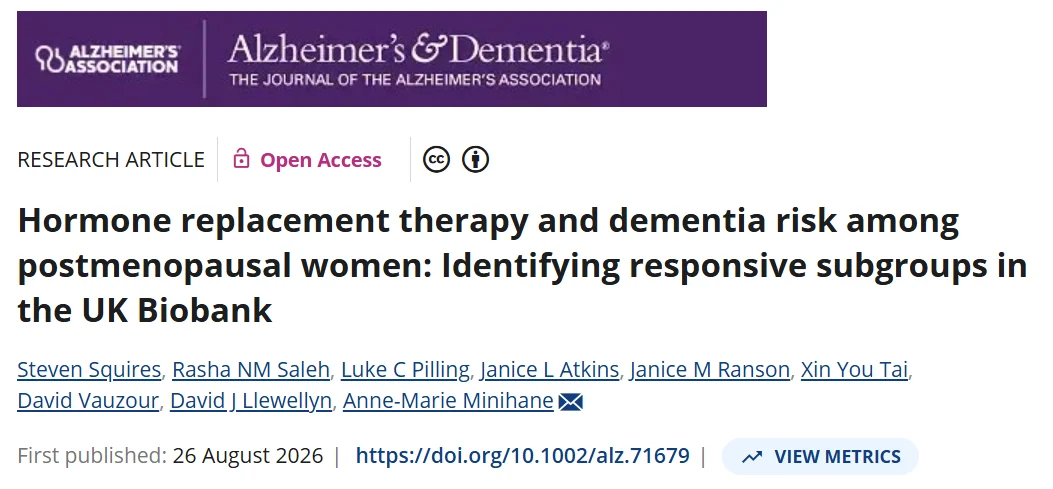 Vikram Sinai Talaulikar։ The Association Between HRT and Dementia Risk Among Postmenopausal Women