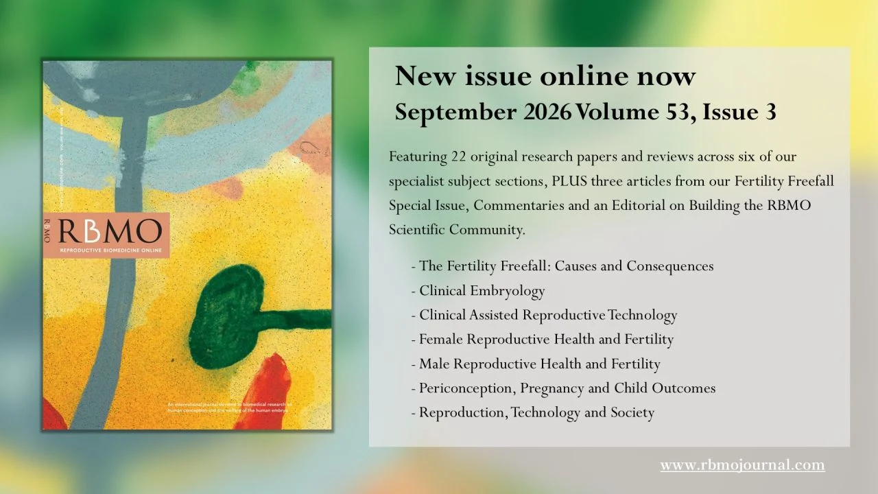 Starting the Week with Issue 53.3 of Reproductive BioMedicine Online