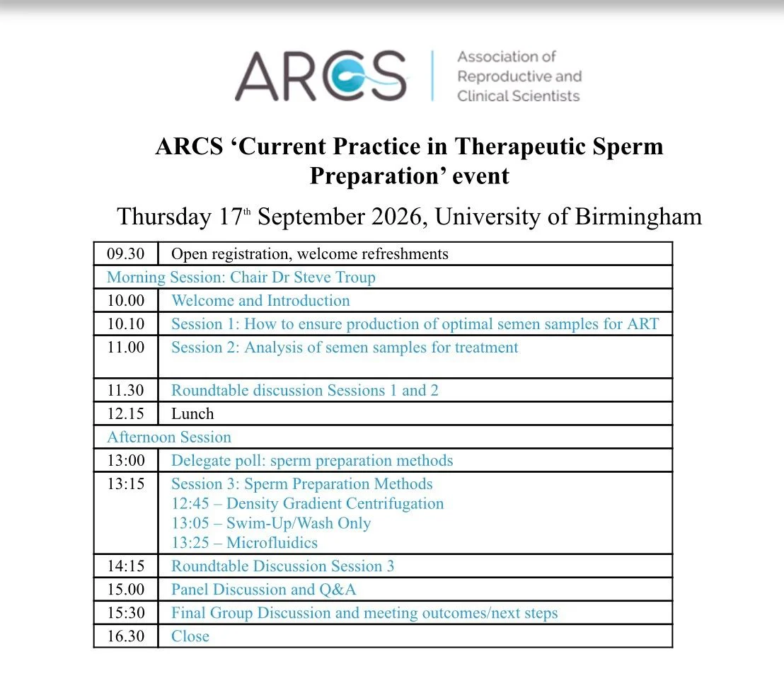 Sheryl Homa։ Delighted to Present at the ARCS Current Practice in Therapeutic Sperm Preparation