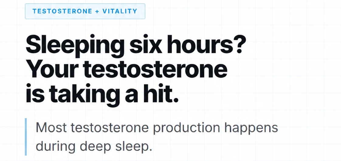 Justin Houman: Sleeping 6 Hours? Your Testosterone Is Taking a Hit