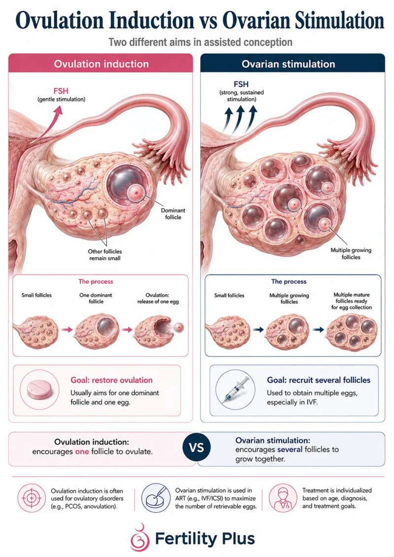 Difference Between Ovulation Induction and Ovarian Stimulation