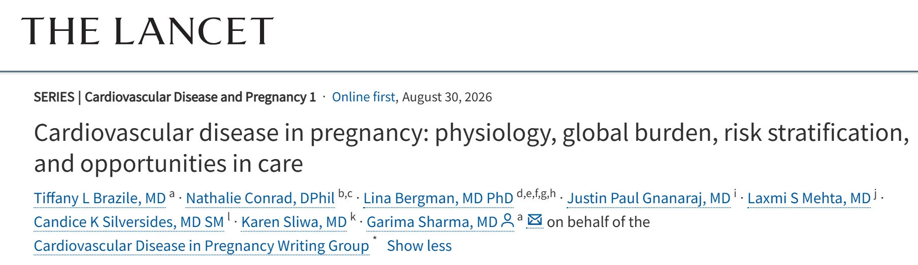 Sonia Muliyil: Launching a New Lancet Series on Cardiovascular Disease and Pregnancy at ESC 2026