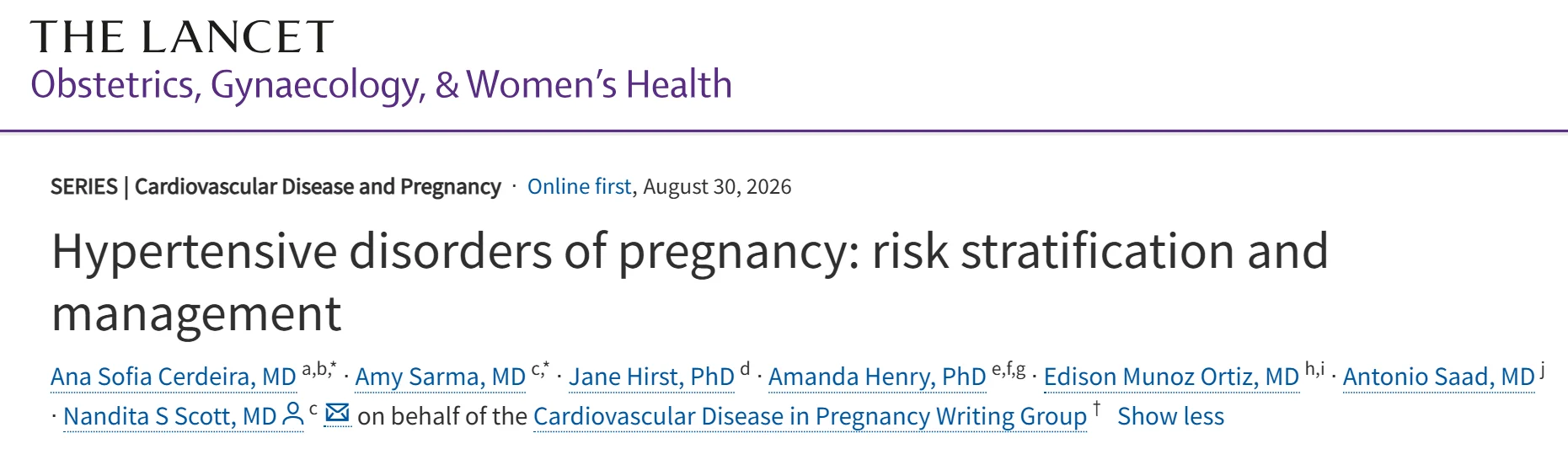 Sonia Muliyil: Launching a New Lancet Series on Cardiovascular Disease and Pregnancy at ESC 2026