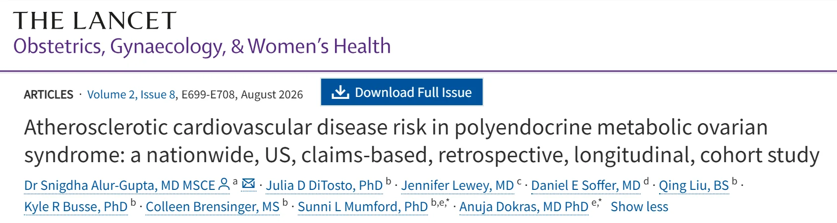 Fiona Pathiraja-Møller: Women with PMOS Face 4 Times Higher Risk of Cardiovascular Disease