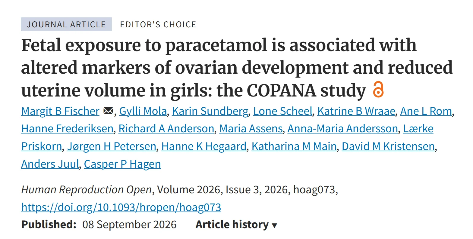 Konstantinos Stavridis: An Observational Study on Fetal Exposure to Paracetamol
