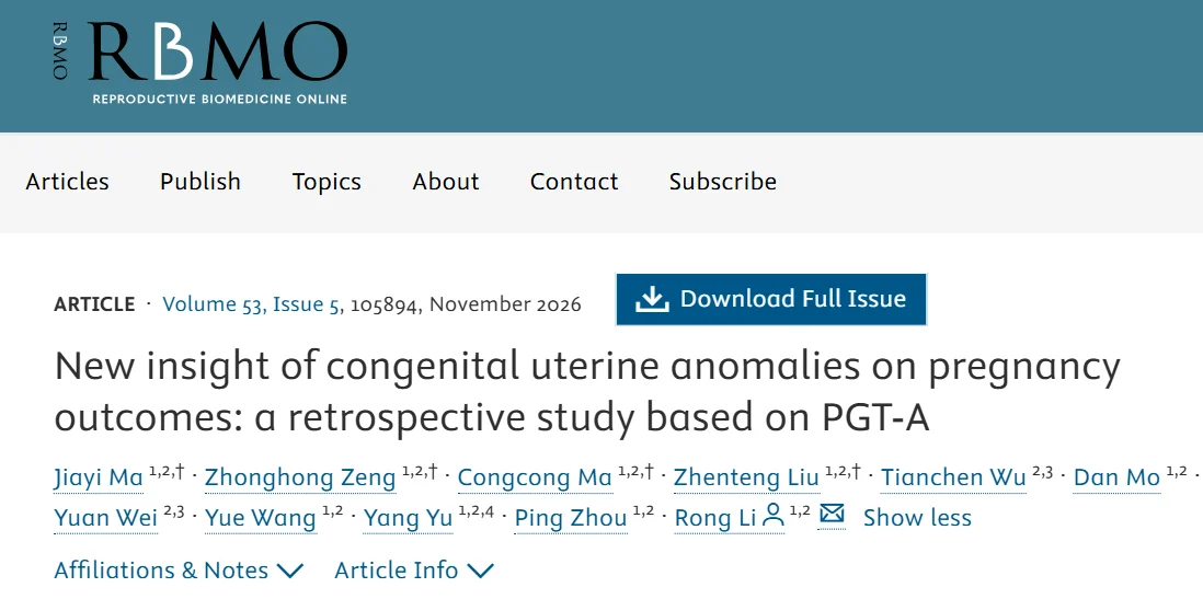 The Association Between Congenital Uterine Anomalies and Reproductive Outcomes – RBMO