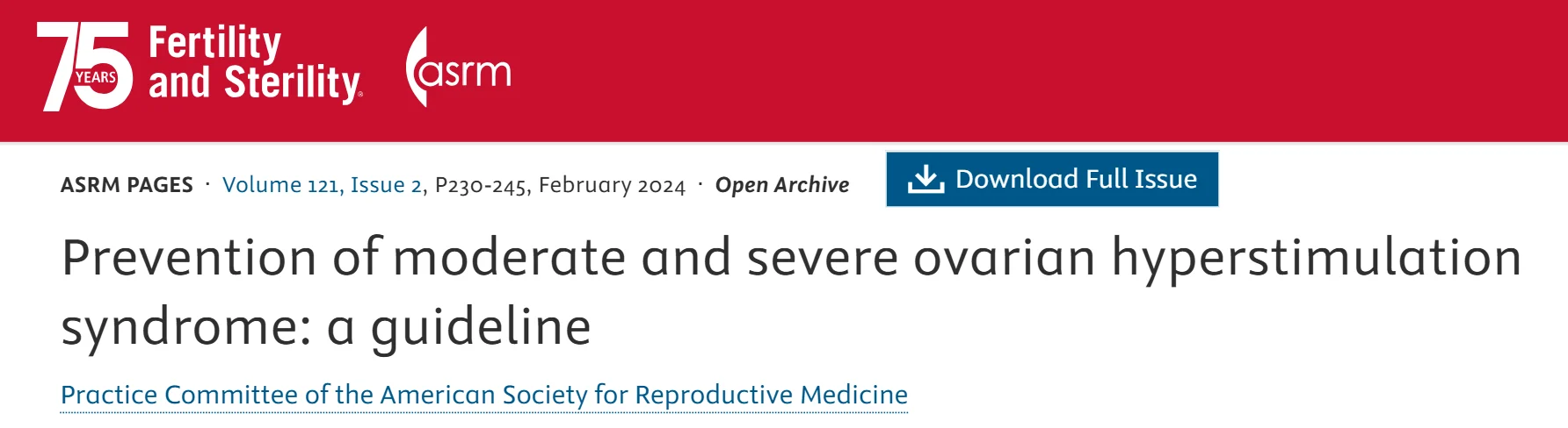 From Ovarian Stimulation to Embryo Transfer: Rethinking OHSS Prevention in Modern IVF
