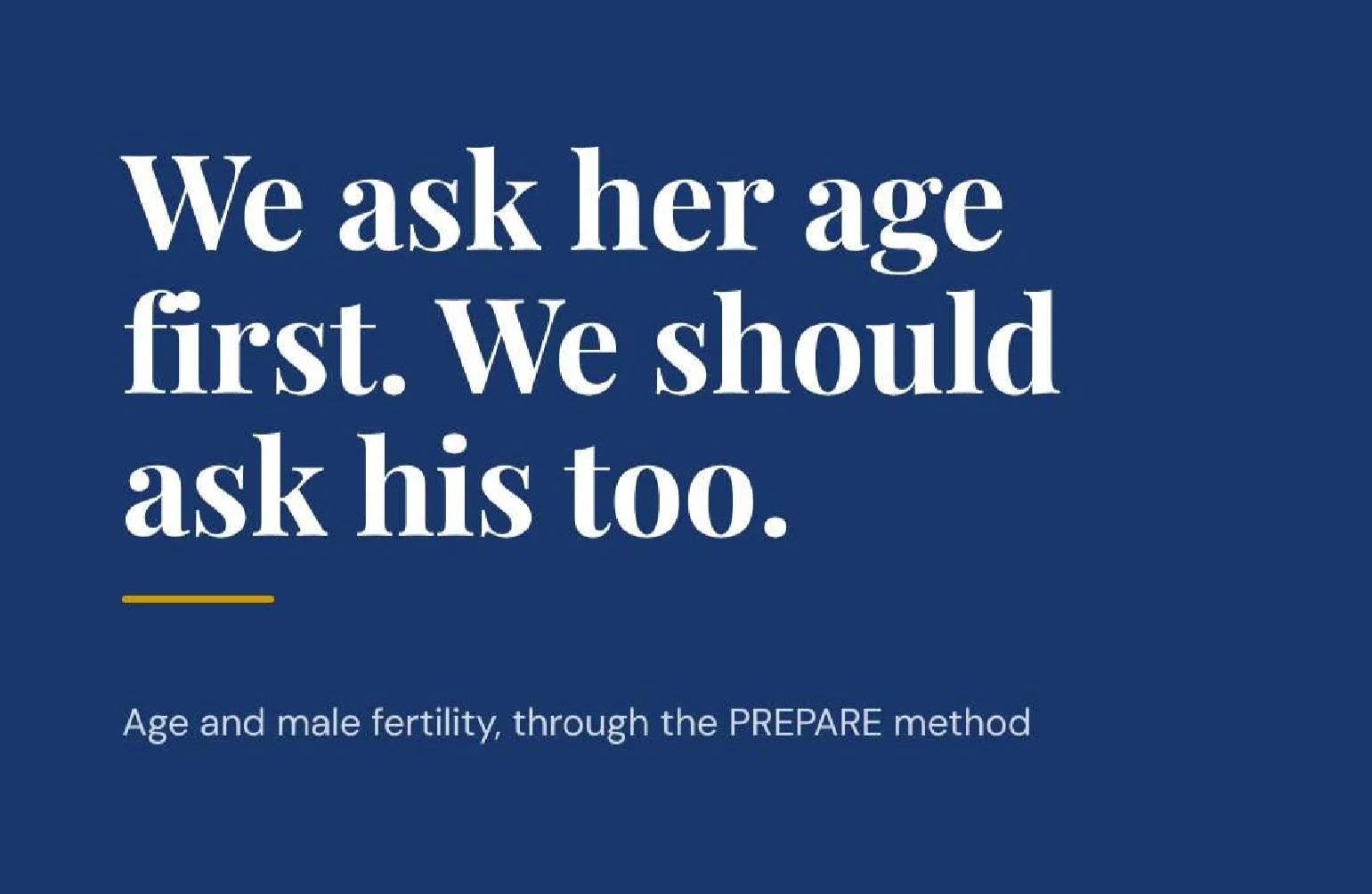 Rajeev Agarwal: Age and Male Fertility, Through the PREPARE Method