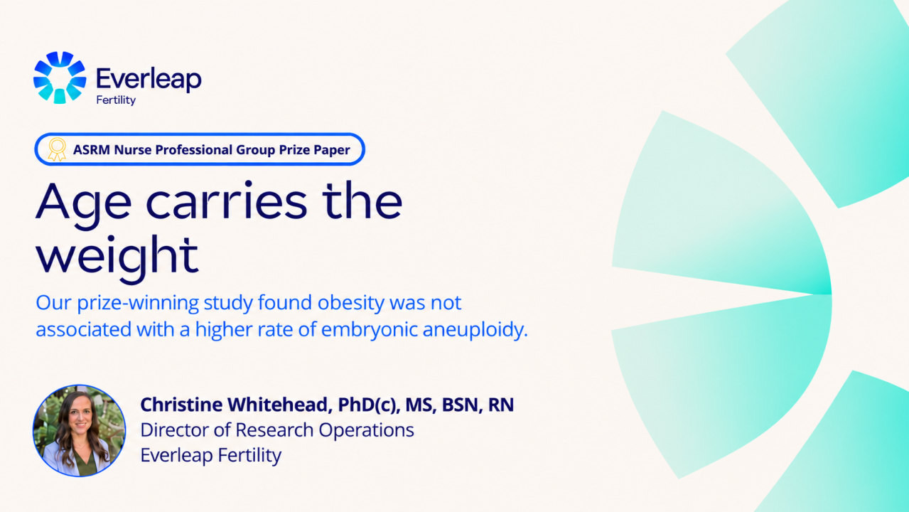 Christine Whitehead: Our Research on Obesity and Embryonic Aneuploidy Wins 2026 ASRM Nurse Professional Group Prize Paper Award