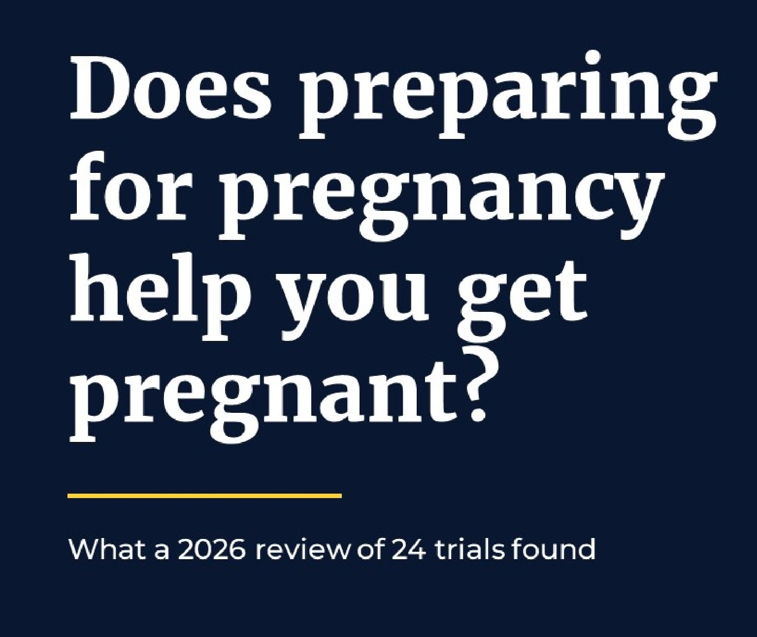 Preparing for Pregnancy