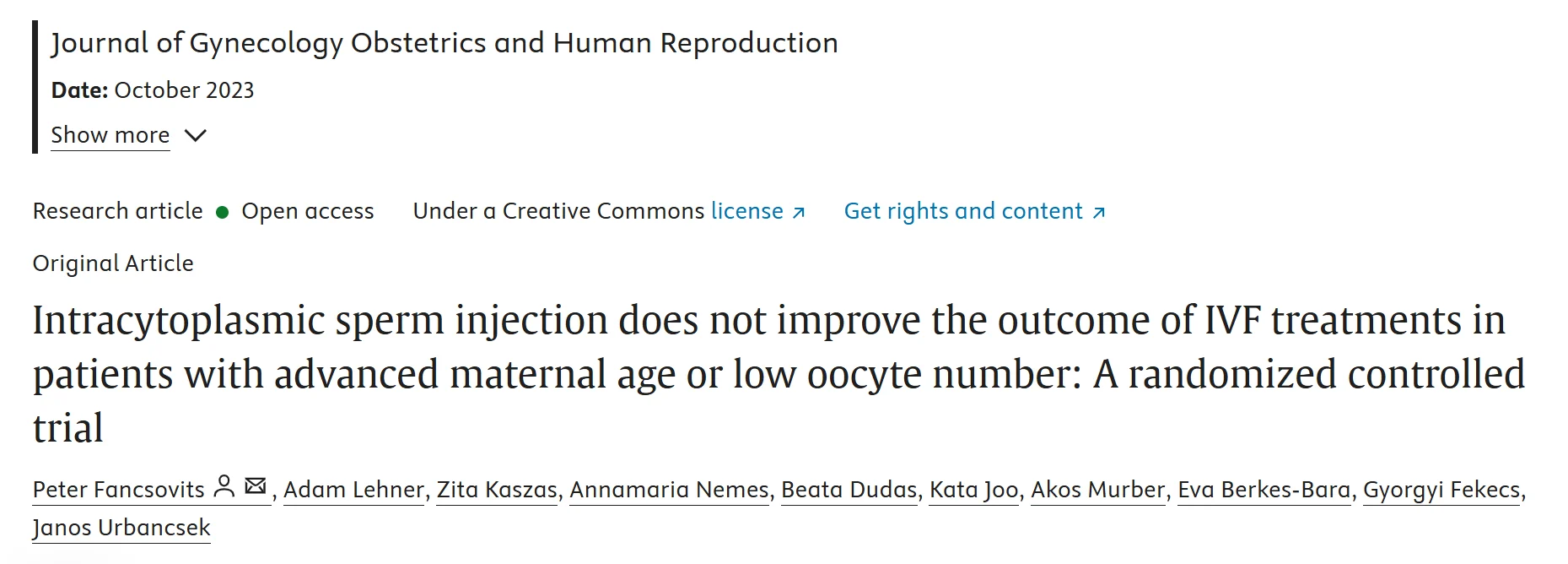 When ICSI Becomes Routine: Is Conventional IVF Being Overlooked in Non-Male-Factor Infertility?