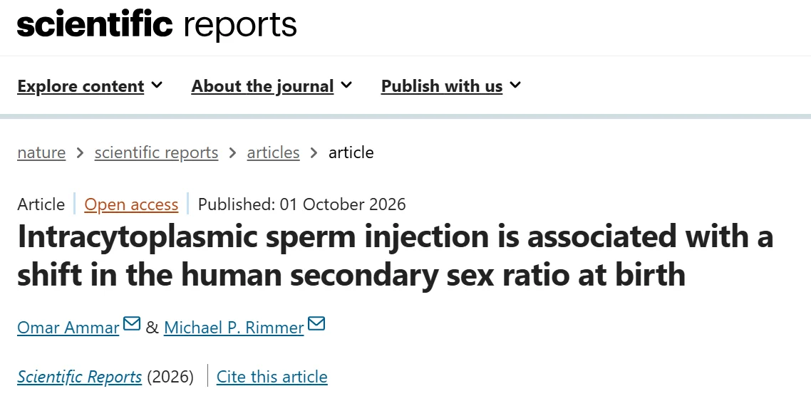 Omar Ammar: Is ICSI Associated with a Change in the Sex Ratio at Birth?