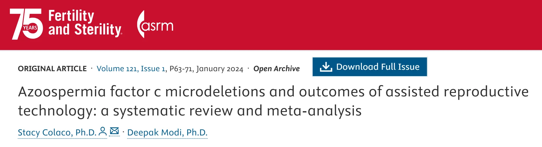 When Sperm Retrieval Is Not the End of the Genetic Story: Y-Chromosome Microdeletions in TESE-ICSI