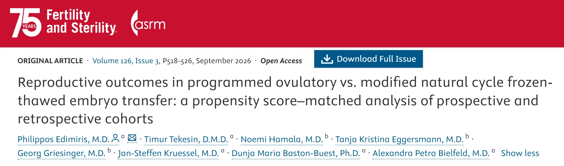Philippos Edimiris: Comparing Programmed Ovulatory FET with Modified Natural Cycle FET