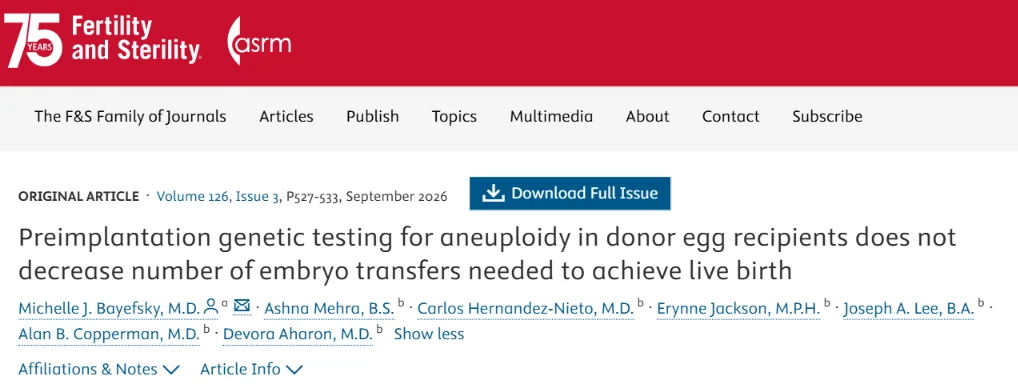 Carlos Alberto Hernández Nieto: Does PGT-A Shorten the Path to a Live Birth for Donor Egg Recipients? 